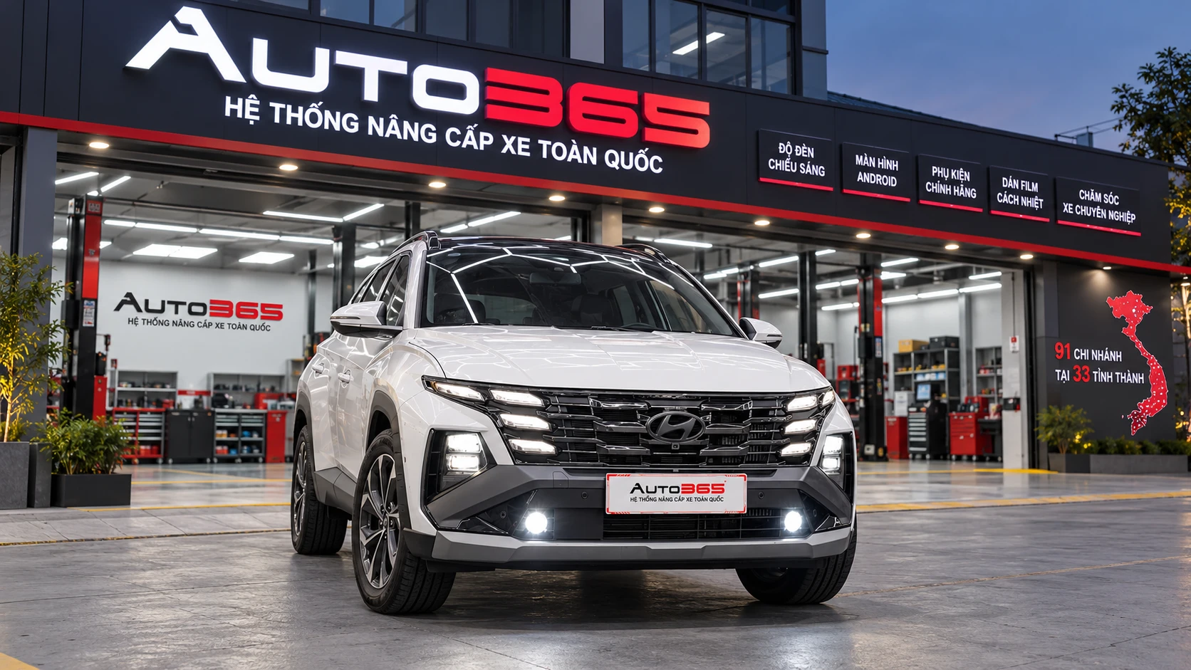 Mặt tiền chi nhánh Auto365, hệ thống nâng cấp xe 90+ chi nhánh tại 33 tỉnh thành (ảnh minh họa)