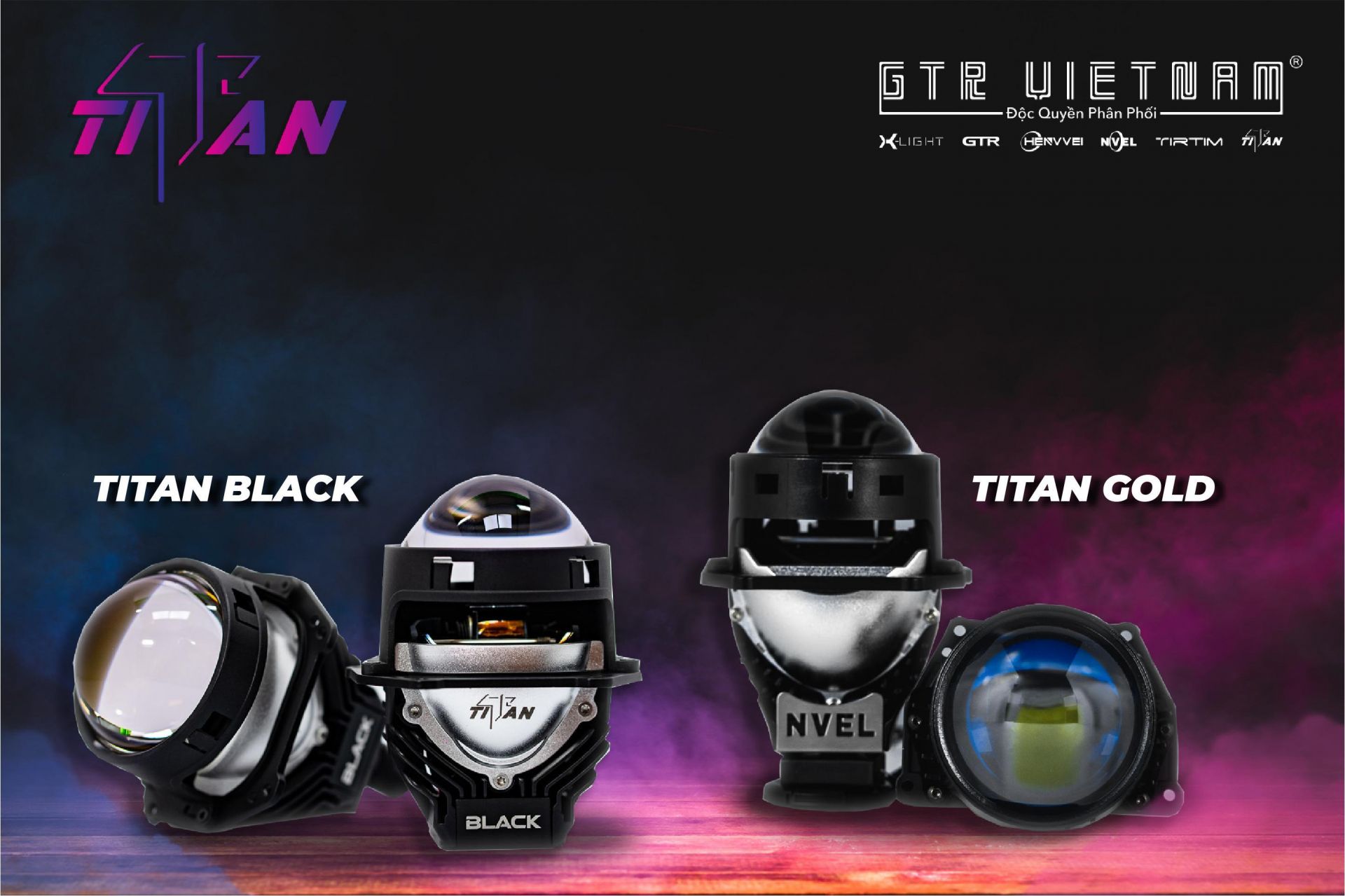 Bộ đôi siêu phẩm Bi Led Titan Black và Bi Led TiTan Gold