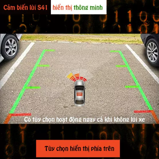 Cảm biến lùi 4 mắt hỗ trợ đỗ xe ICar Parking S41 - Hình 1
