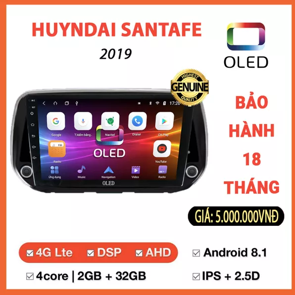 Màn hình Oled Hyundai Santafe 2019 - Hình 1