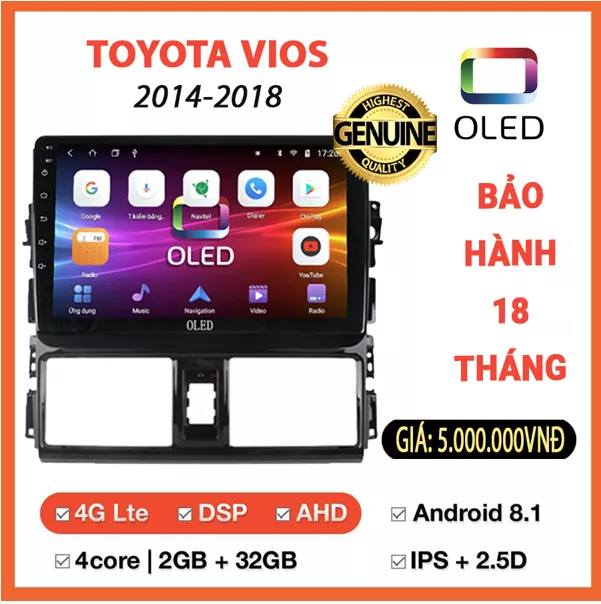MÀN HÌNH OLED TOYOTA VIOS 2014 - 2018 - Hình 1