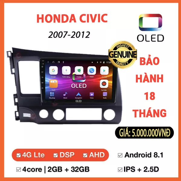 Màn hình Oled Honda Civic 2007-2012 - Hình 1