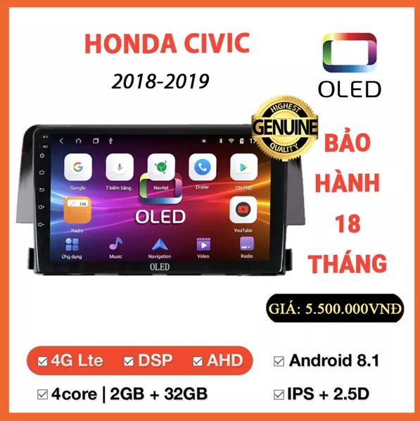 MÀN HÌNH OLED HONDA CIVIC 2018-2019 - Hình 1