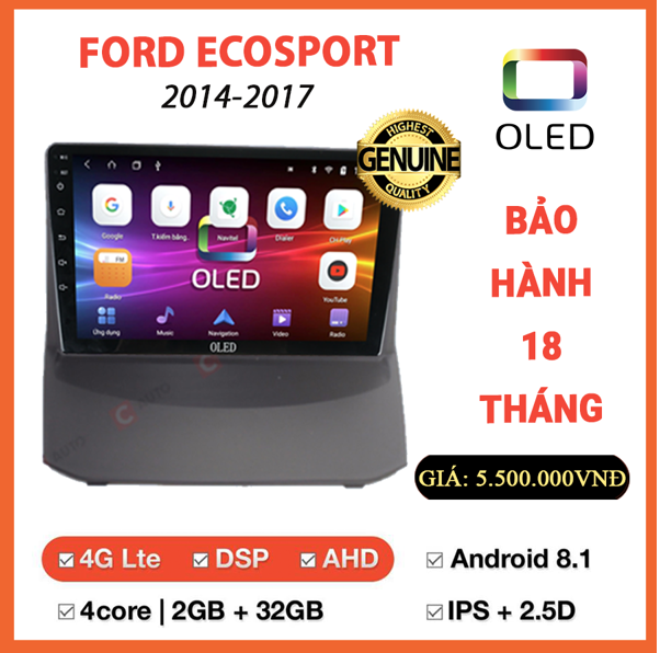 Màn hình Oled Ford Ecosport 2014-2017