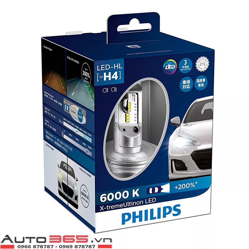 LED PHILIPS H4 X-TREME ULTINON CHÍNH HÃNG - Hình 1