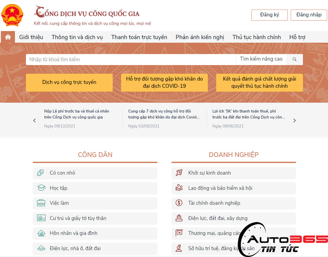 cổng dịch vụ công quốc gia
