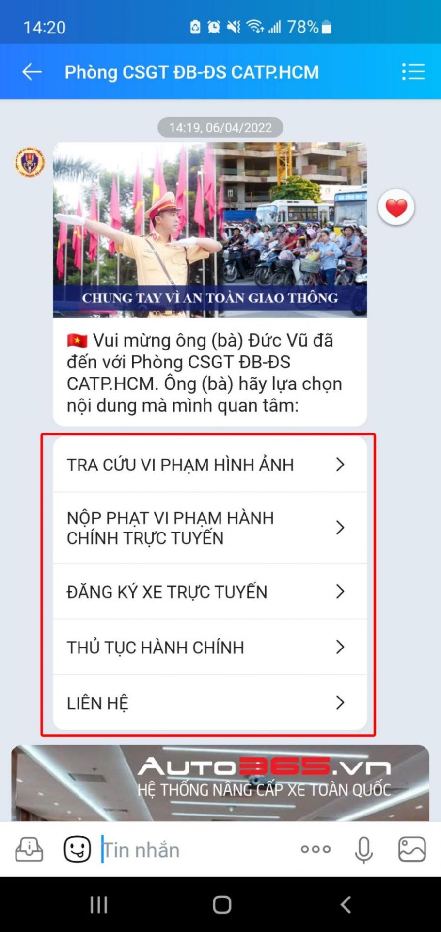 Menu liên kết quan tâm