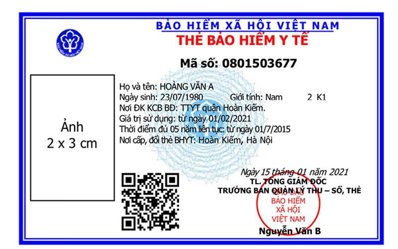 thẻ bảo hiểm y tế giấy