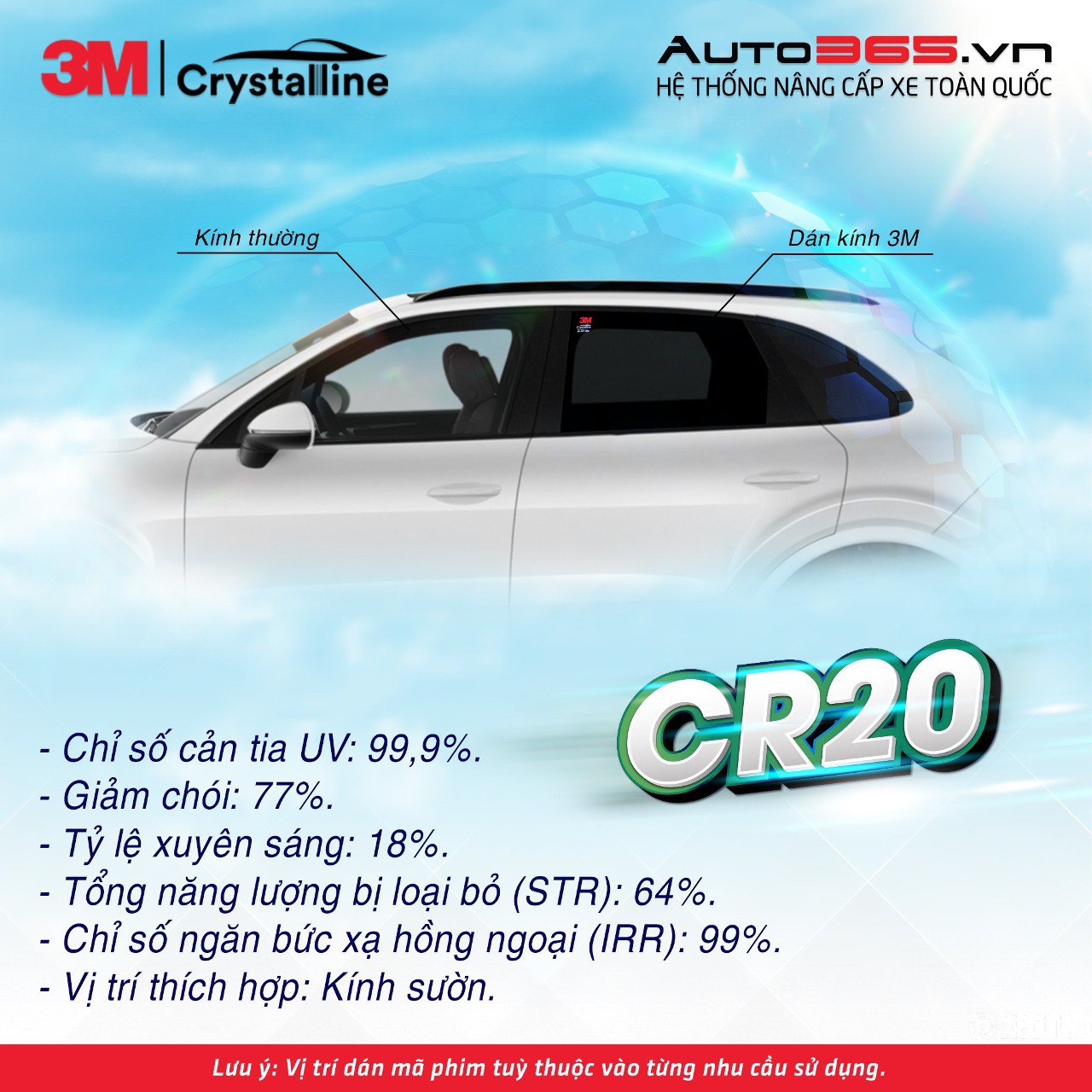 Phim cách nhiệt 3M CR20 Crystalline