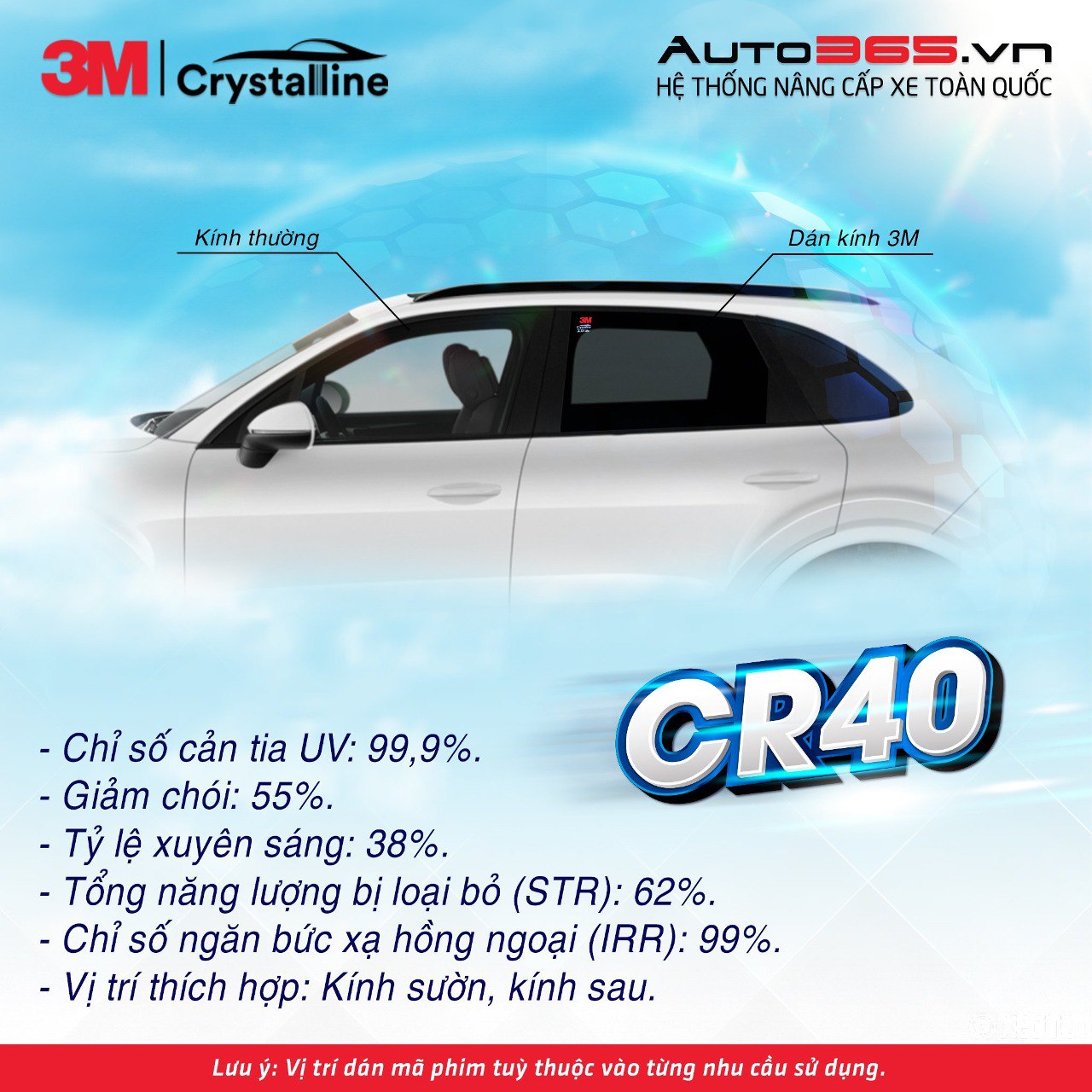 Phim cách nhiệt 3M CR40 Crystalline