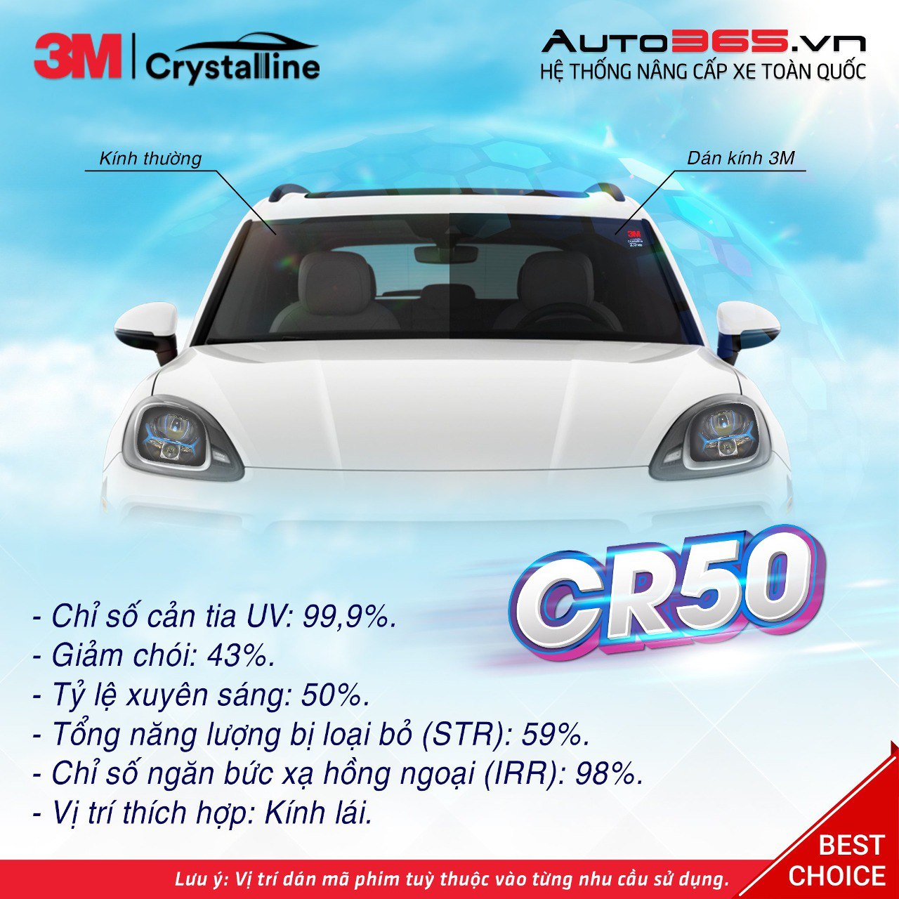 Phim cách nhiệt 3M CR50 Crystalline