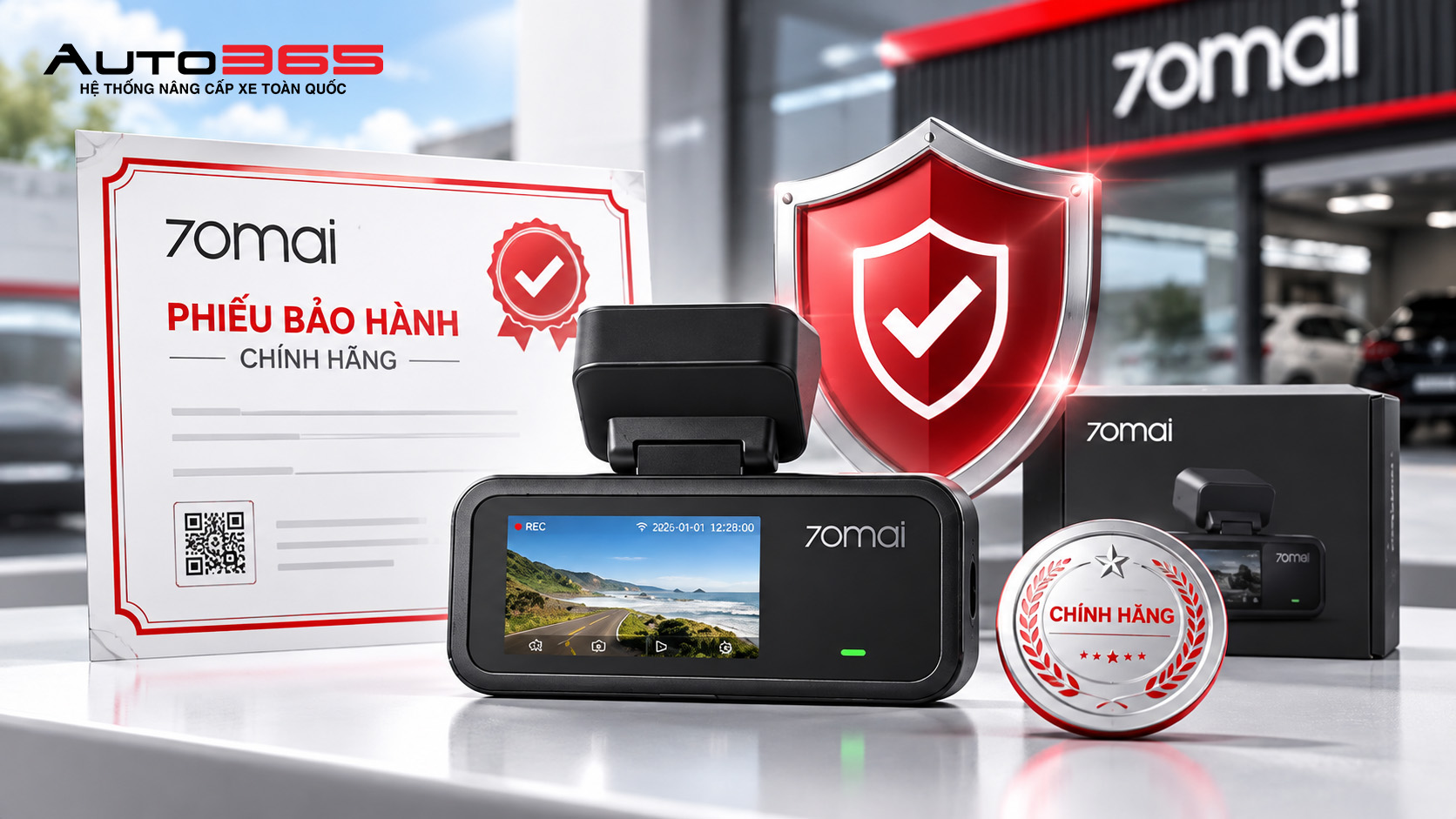 Bảo hành chính hãng camera hành trình 70mai tại Auto365