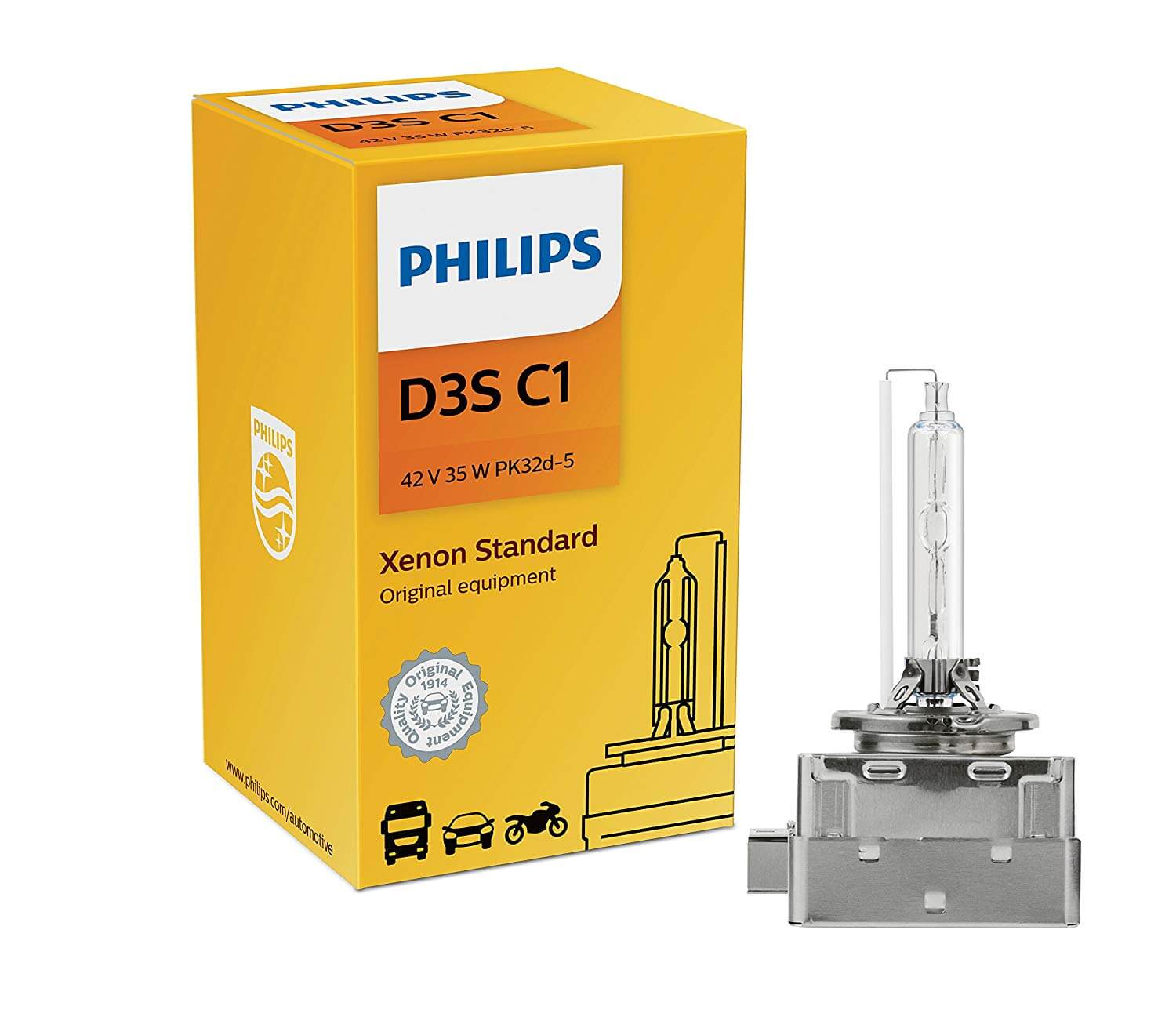 Xenon Philips D1S 85415C1 35W 4200k Standard (3)