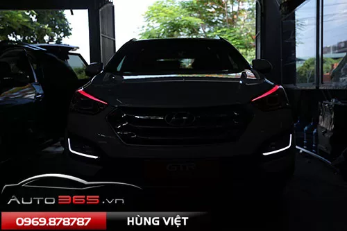 Hyundai Santafe nâng cấp mi led bi hella limited 2017