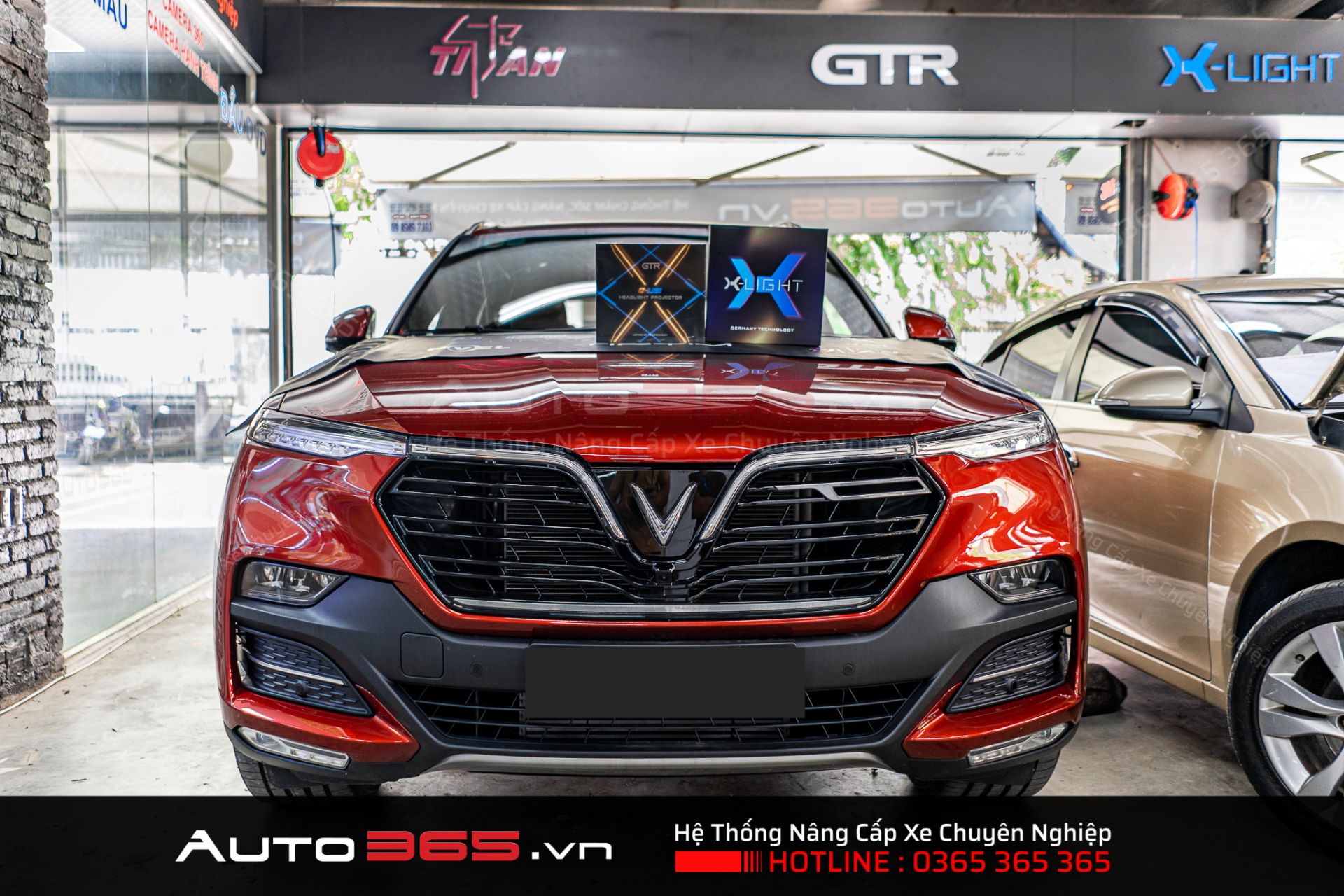 Tăng sáng Vinfast với Bi Laser X-Light V20L + Bi Led GTR G-Led X