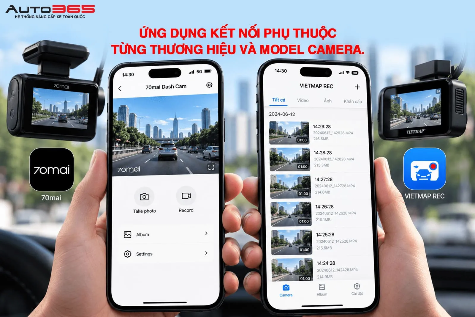 Hướng dẫn kết nối camera hành trình theo từng thương hiệu