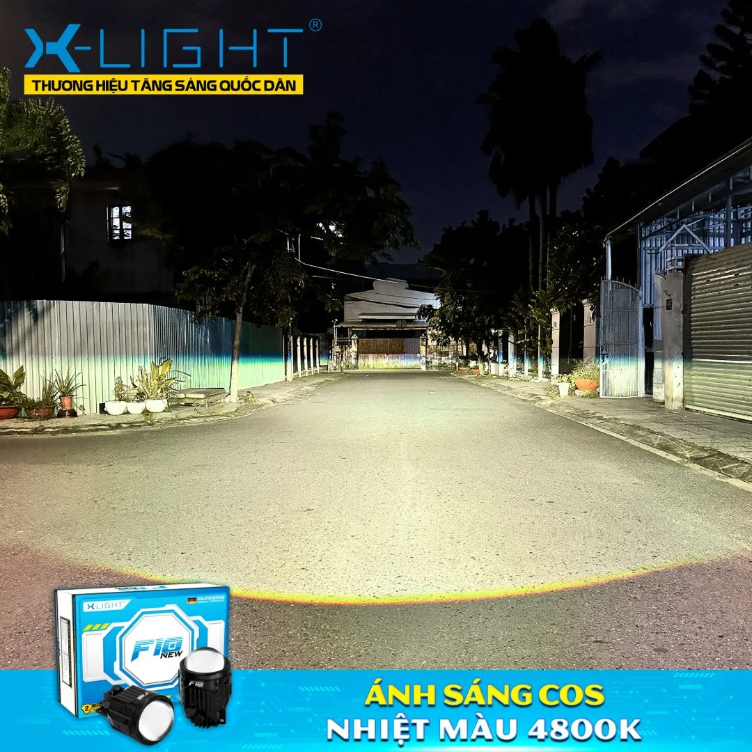 Ánh sáng Cos trên VinFast Limo Green 2025 sau khi lắp bi gầm X-Light F10 New tại Auto365