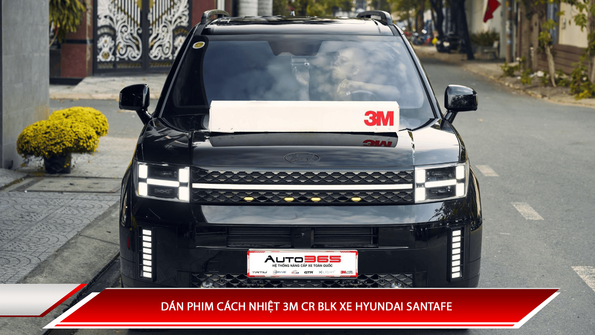 Dán phim cách nhiệt 3M CR BLK xe Hyundai Santafe