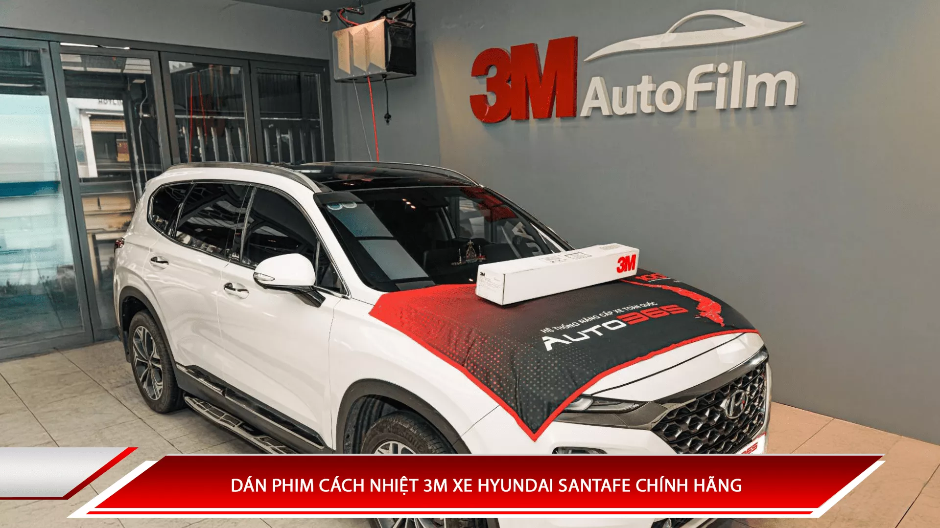 Dán phim cách nhiệt 3M xe Hyundai Santafe chính hãng 