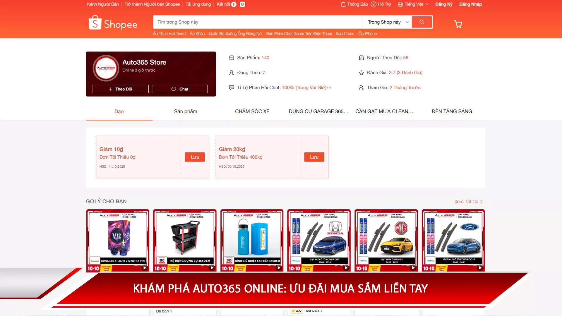  Khám phá Auto365 Online: Ưu đãi mua sắm liền tay