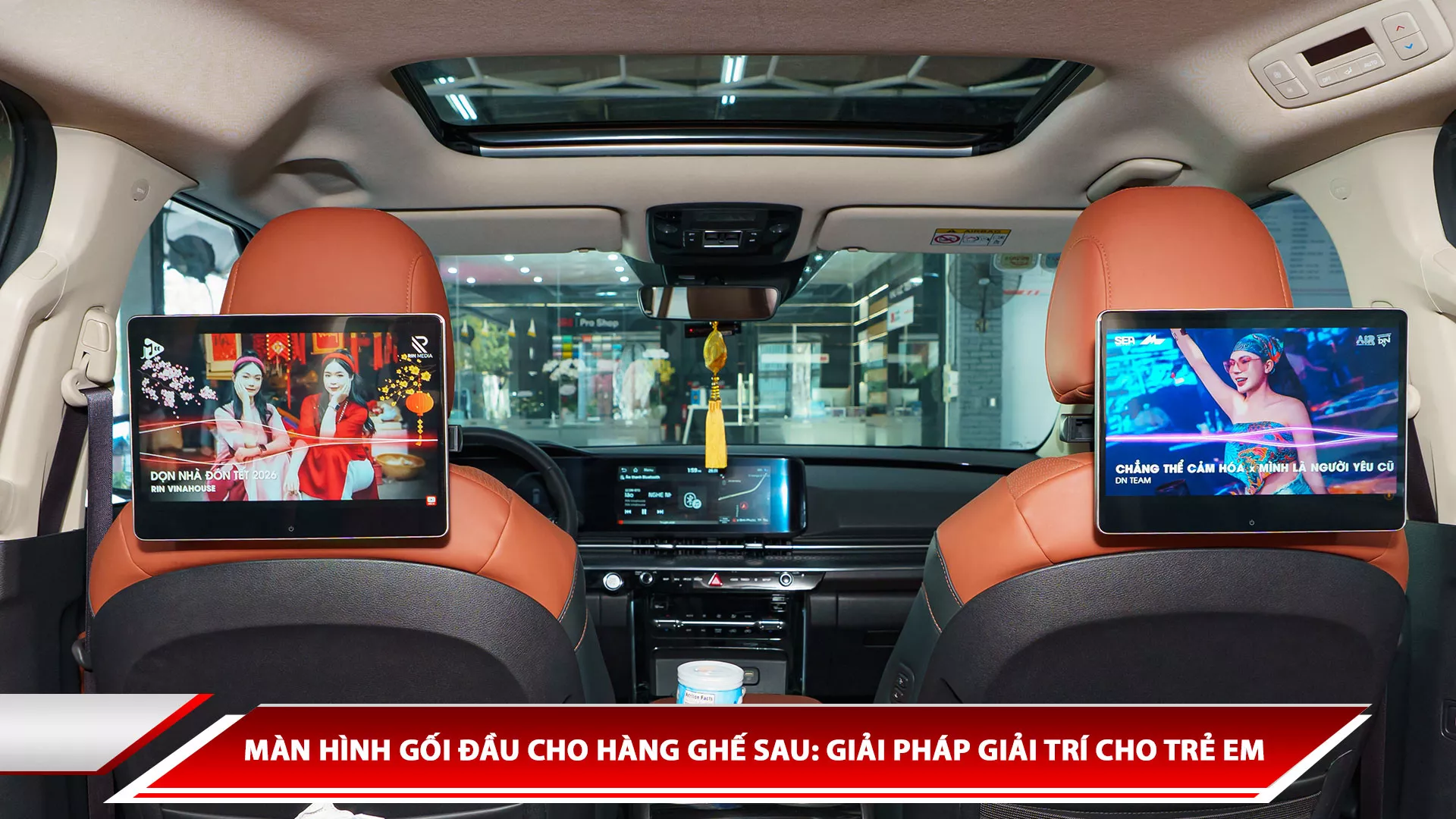 Màn hình gối đầu cho hàng ghế sau - giải pháp giải trí cho trẻ em 