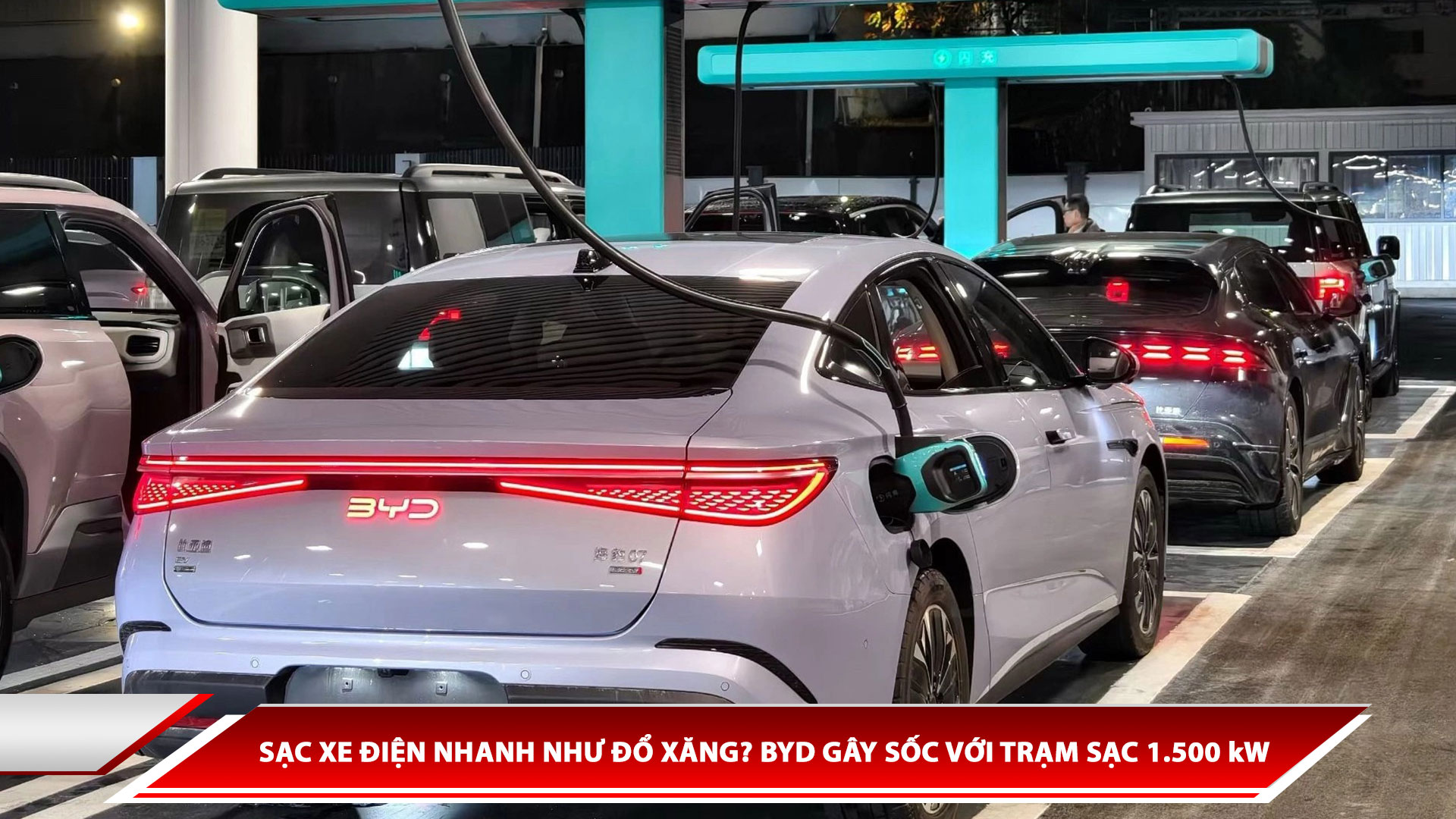 Sạc xe điện nhanh như đổ xăng - BYD gây sốc với trạm sạc 1.500 kw