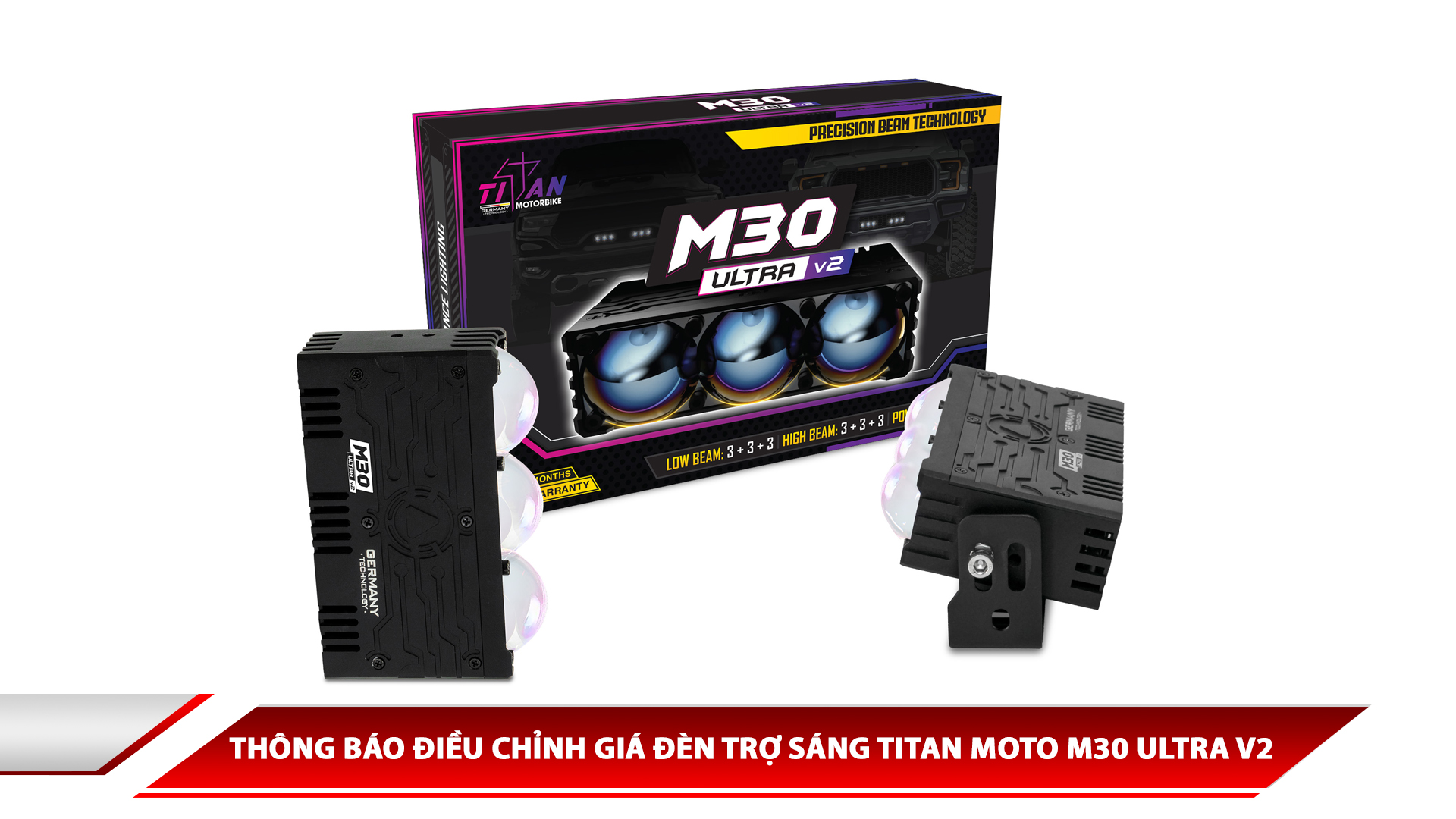 Thông báo điều chỉnh giá đèn trợ sáng Titan Moto M30 Ultra V2