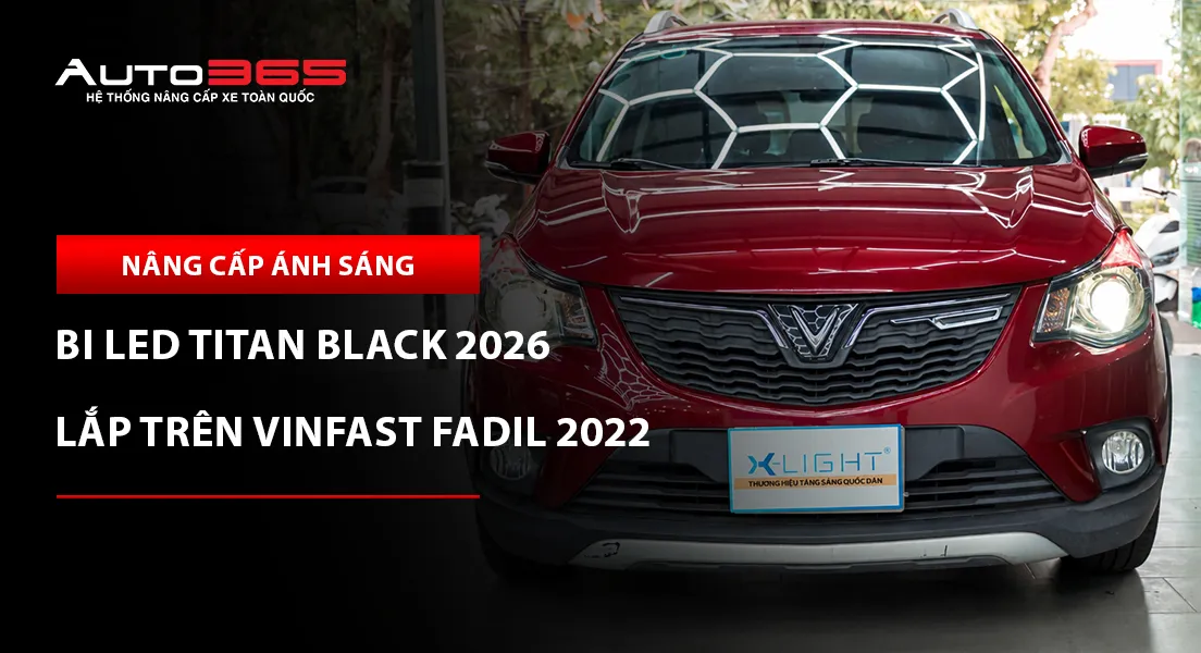 VinFast Fadil 2022 lắp bi LED Titan Black 2026