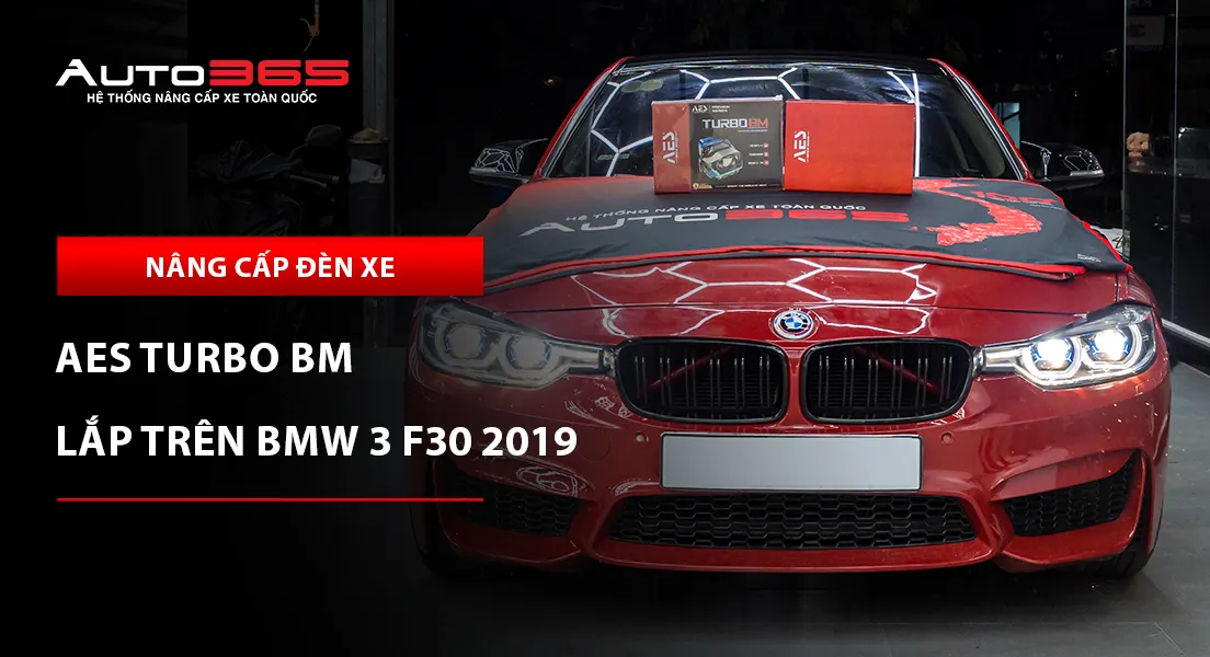BMW 3 F30 2019 lắp bi LED AES Turbo BM bản ba nhiệt màu