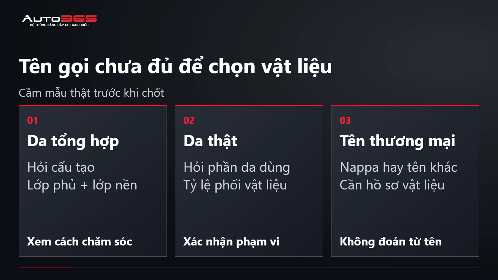 Tên gọi chưa đủ để chọn vật liệu