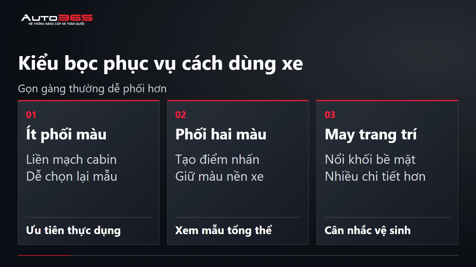 Kiểu bọc phục vụ cách dùng xe