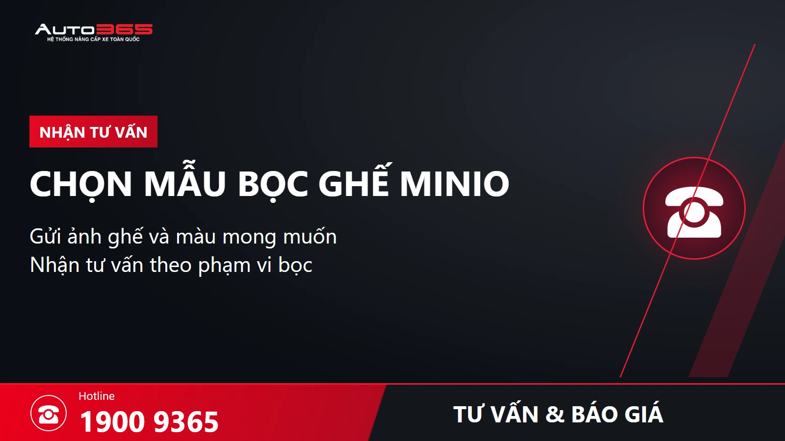 Auto365 tư vấn và báo giá qua 1900 9365