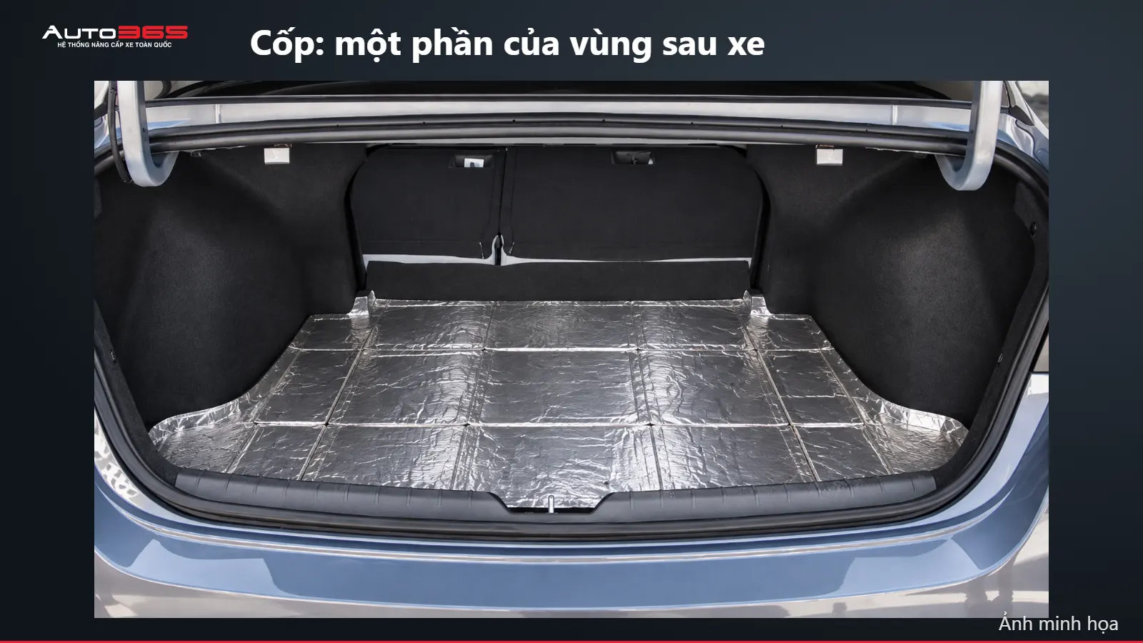 Minh họa mô phỏng trên xe: Cốp: một phần của vùng sau xe