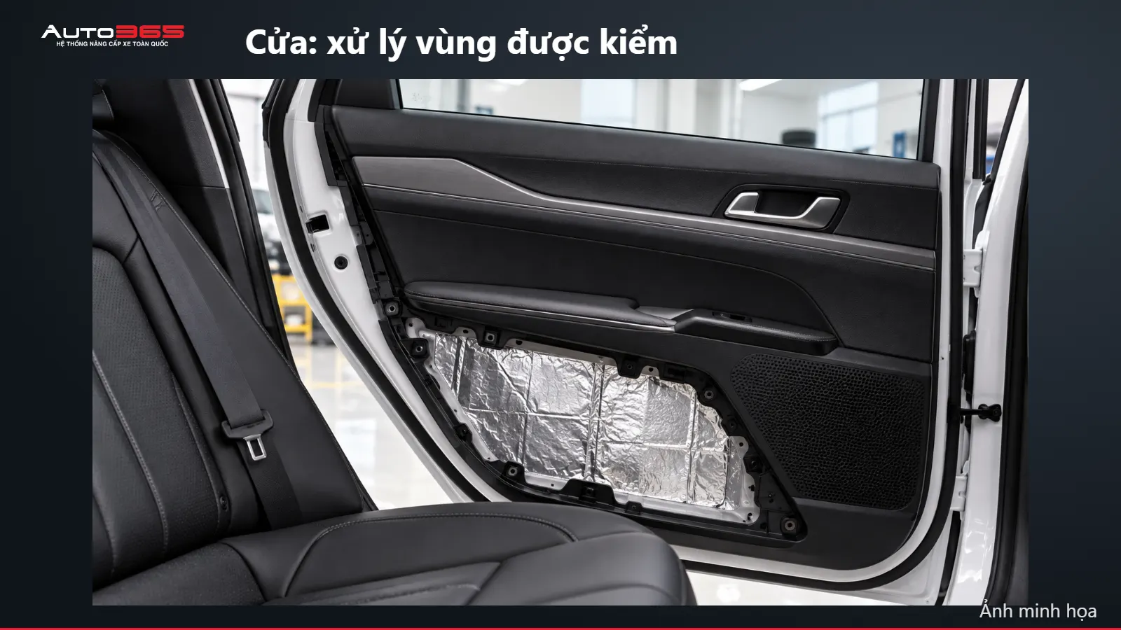 Minh họa mô phỏng trên xe: Cửa: xử lý vùng được kiểm