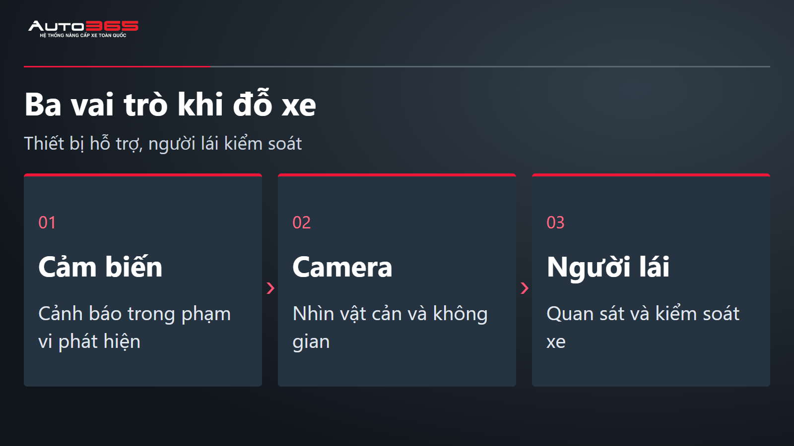 Phân biệt vai trò cảm biến camera và người lái khi đỗ xe