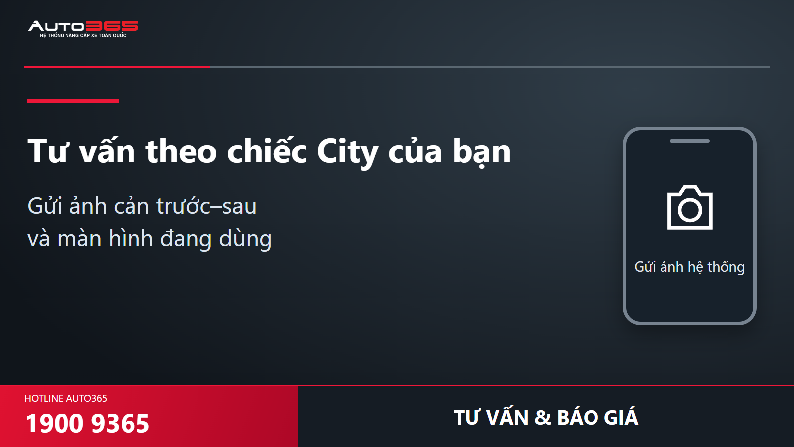 Auto365 nhận tư vấn cấu hình cảm biến City qua hotline19009365