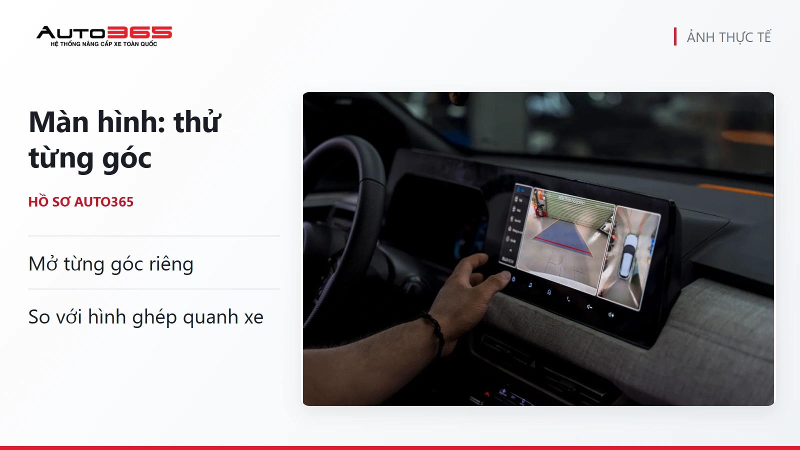 Ảnh thật màn hình kiểm góc camera trên Mitsubishi Xforce trong hồ sơ Auto365