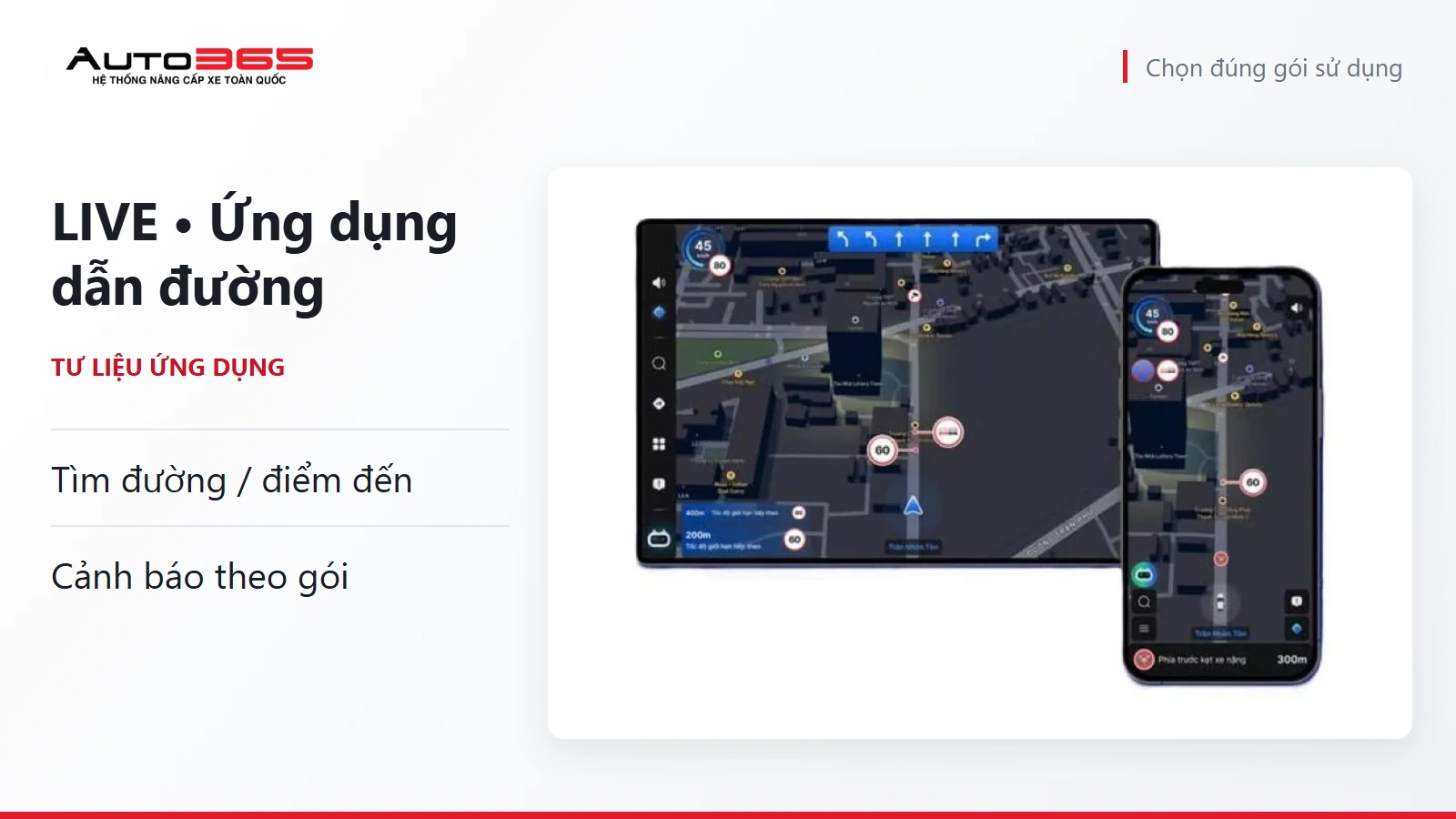 Tư liệu giao diện VIETMAP LIVE từ Auto365