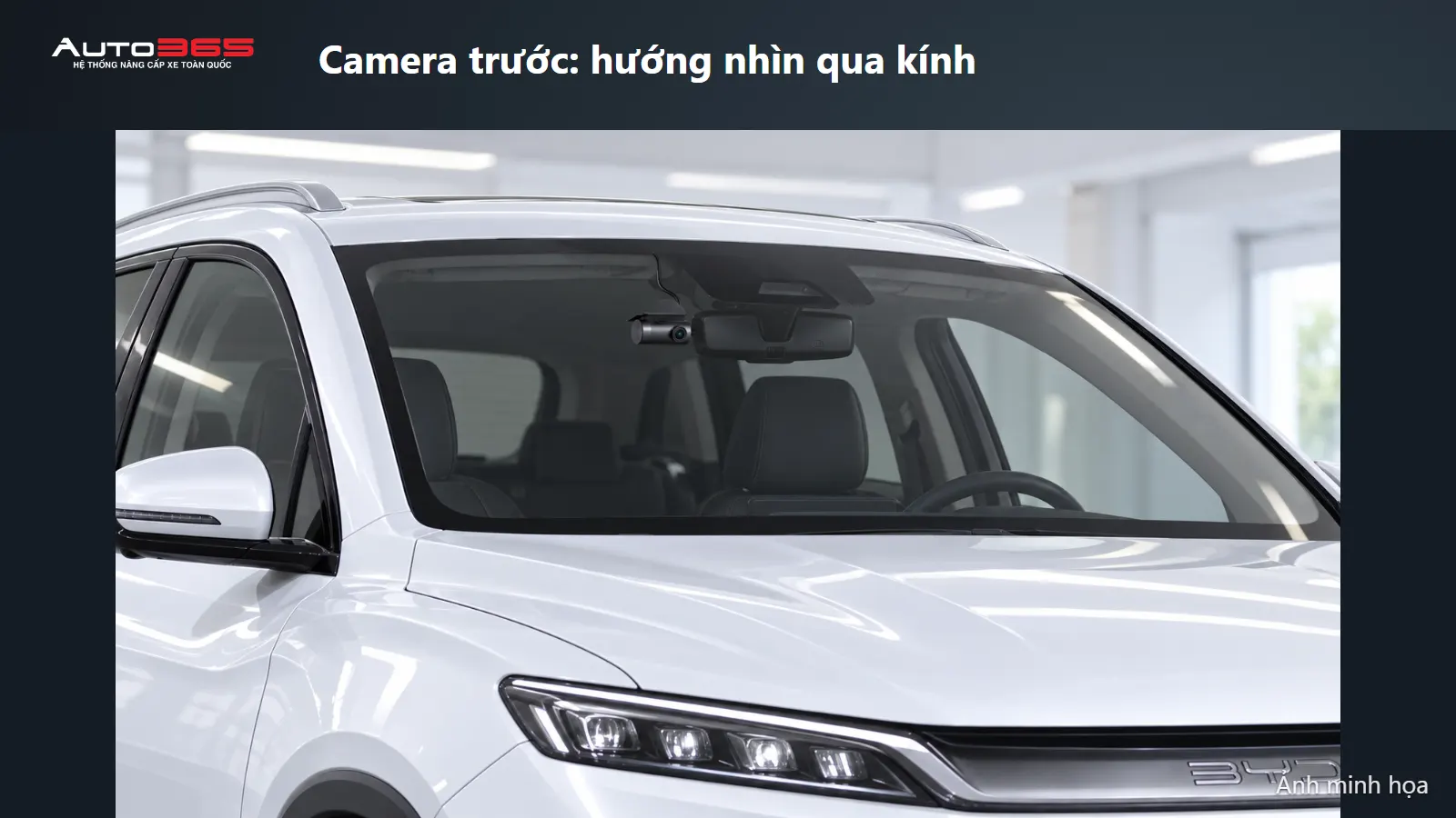 Ảnh minh họa mô phỏng: Camera trước: hướng nhìn qua kính cho BYD Sealion 5.