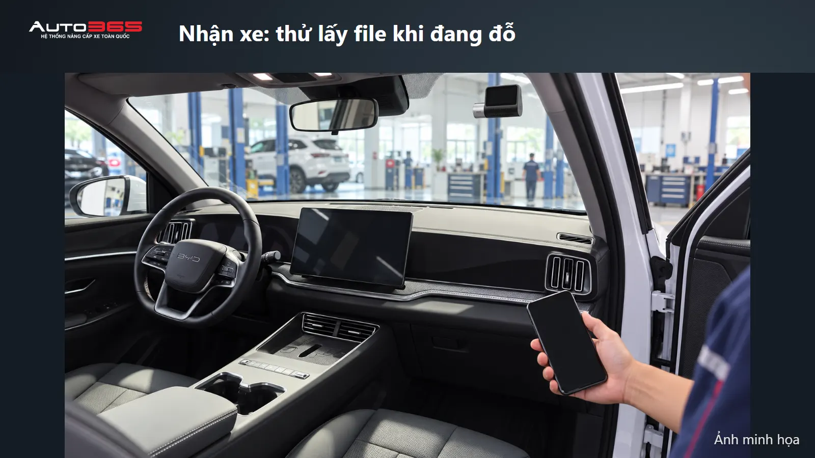 Ảnh minh họa mô phỏng: Nhận xe: thử lấy file khi đang đỗ cho BYD Sealion 5.