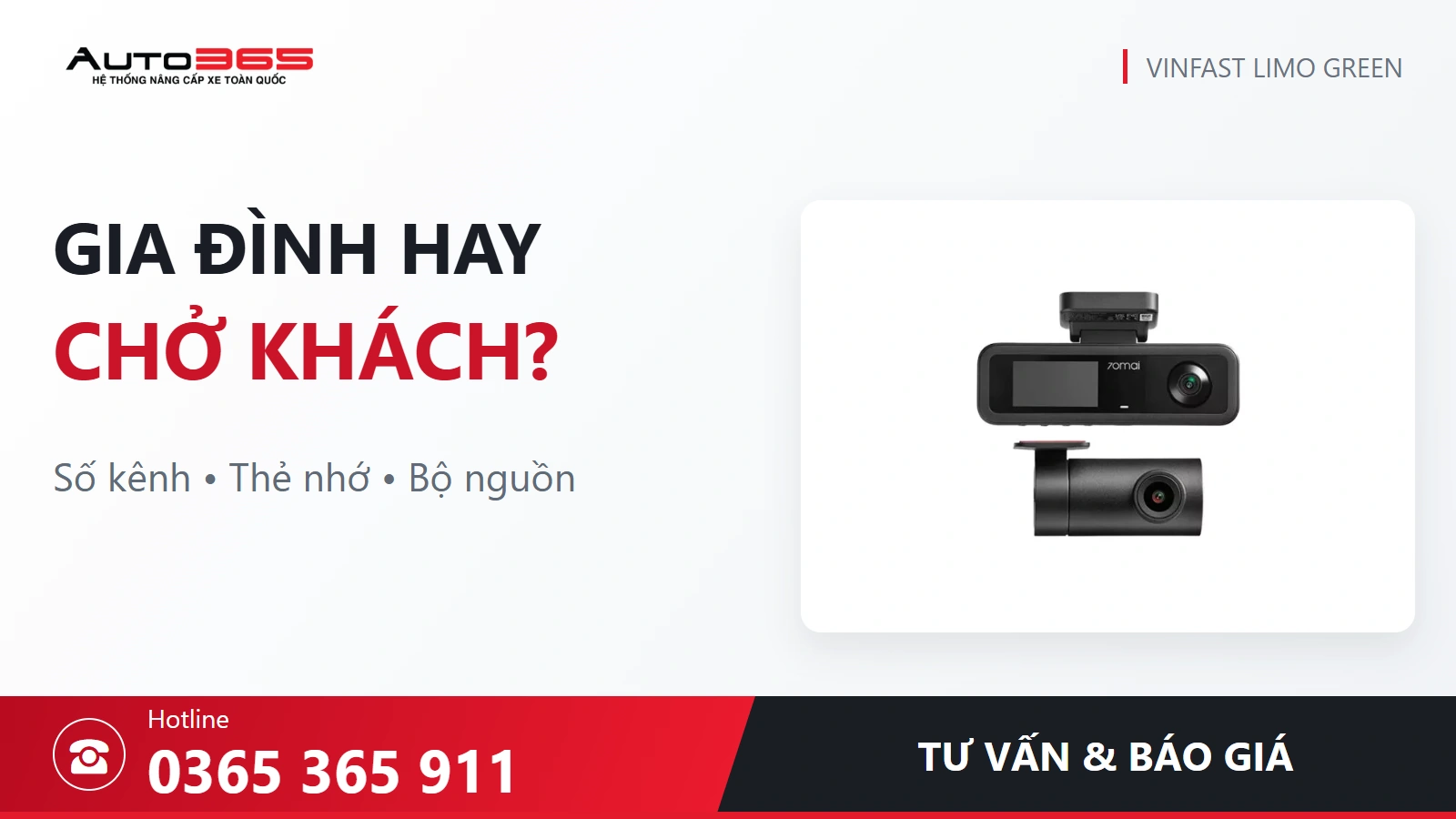 CTA tư vấn camera hành trình Limo Green hotline 0365 365 911