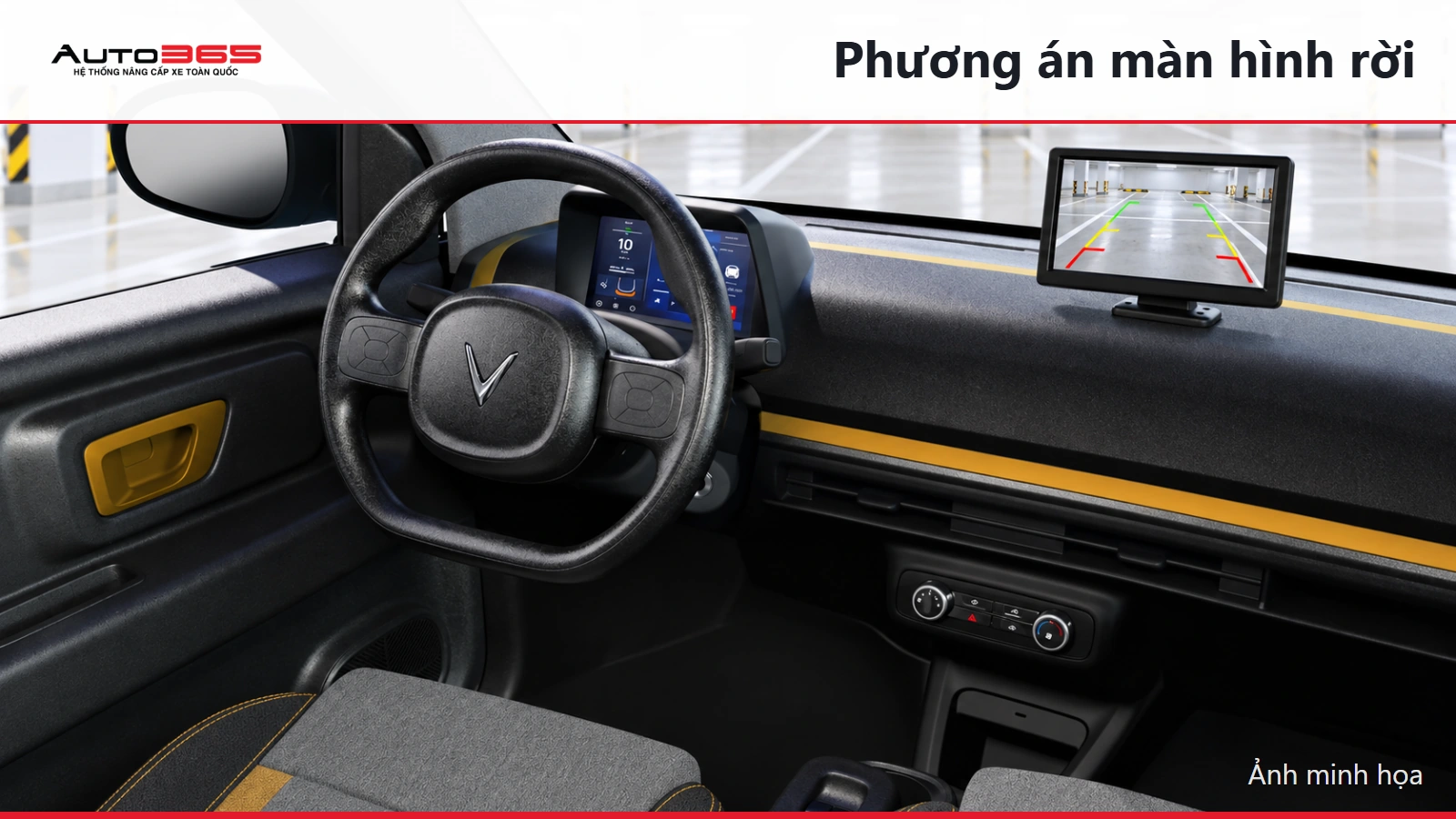 Source-based mockup mô phỏng hiển thị camera trong cabin trên Minio Green