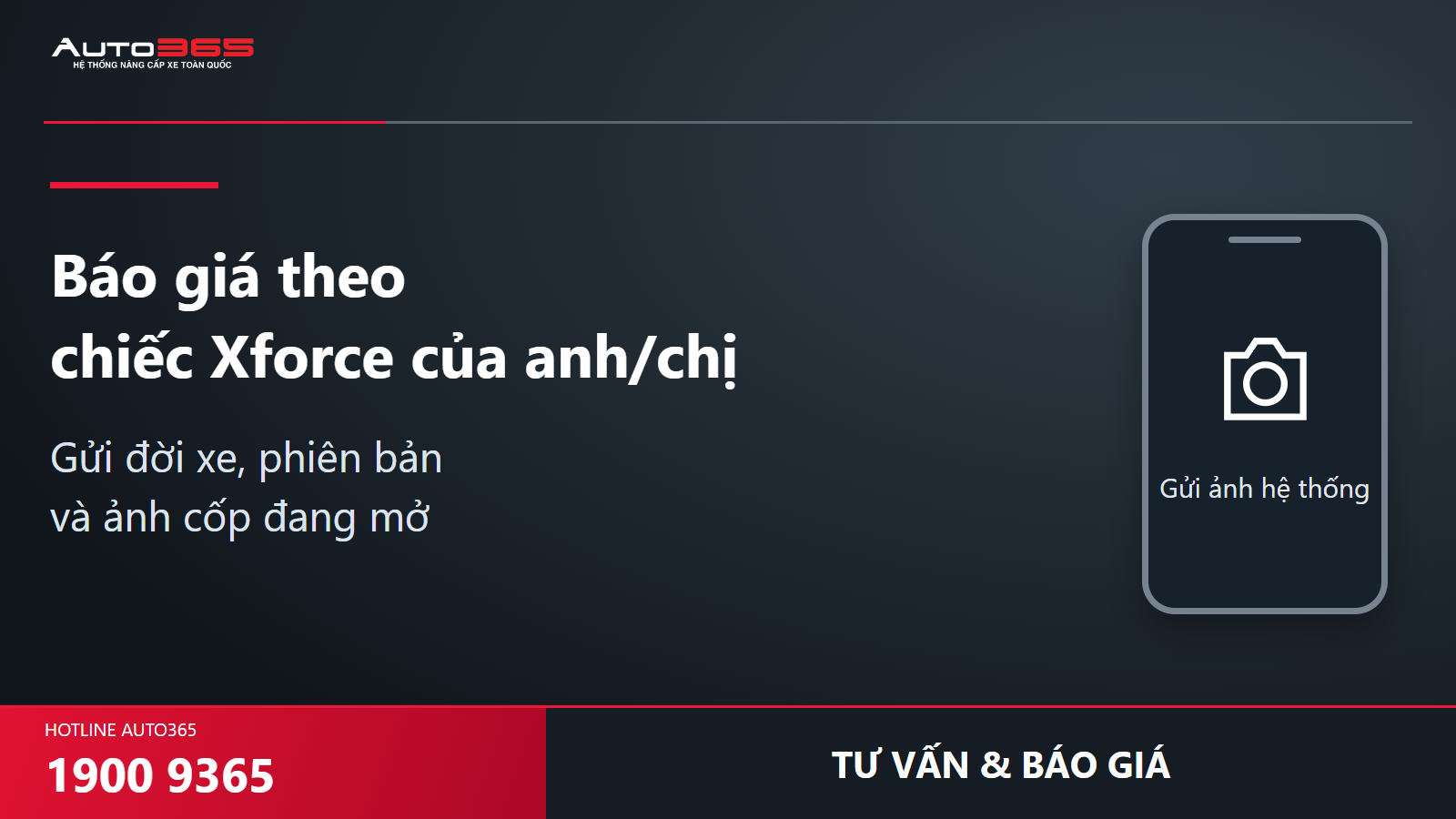 Auto365 tư vấn và báo giá cốp điện Xforce qua hotline 1900 9365