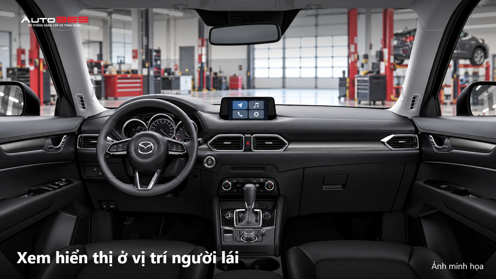 Source-based mockup vị trí màn hình giải trí trên CX5 để hình dung trải nghiệm hiển thị sau nâng cấp phù hợp.