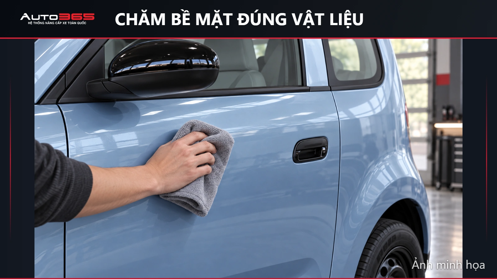 Hình minh họa mô phỏng chăm bề mặt đúng vật liệu — Minio Green