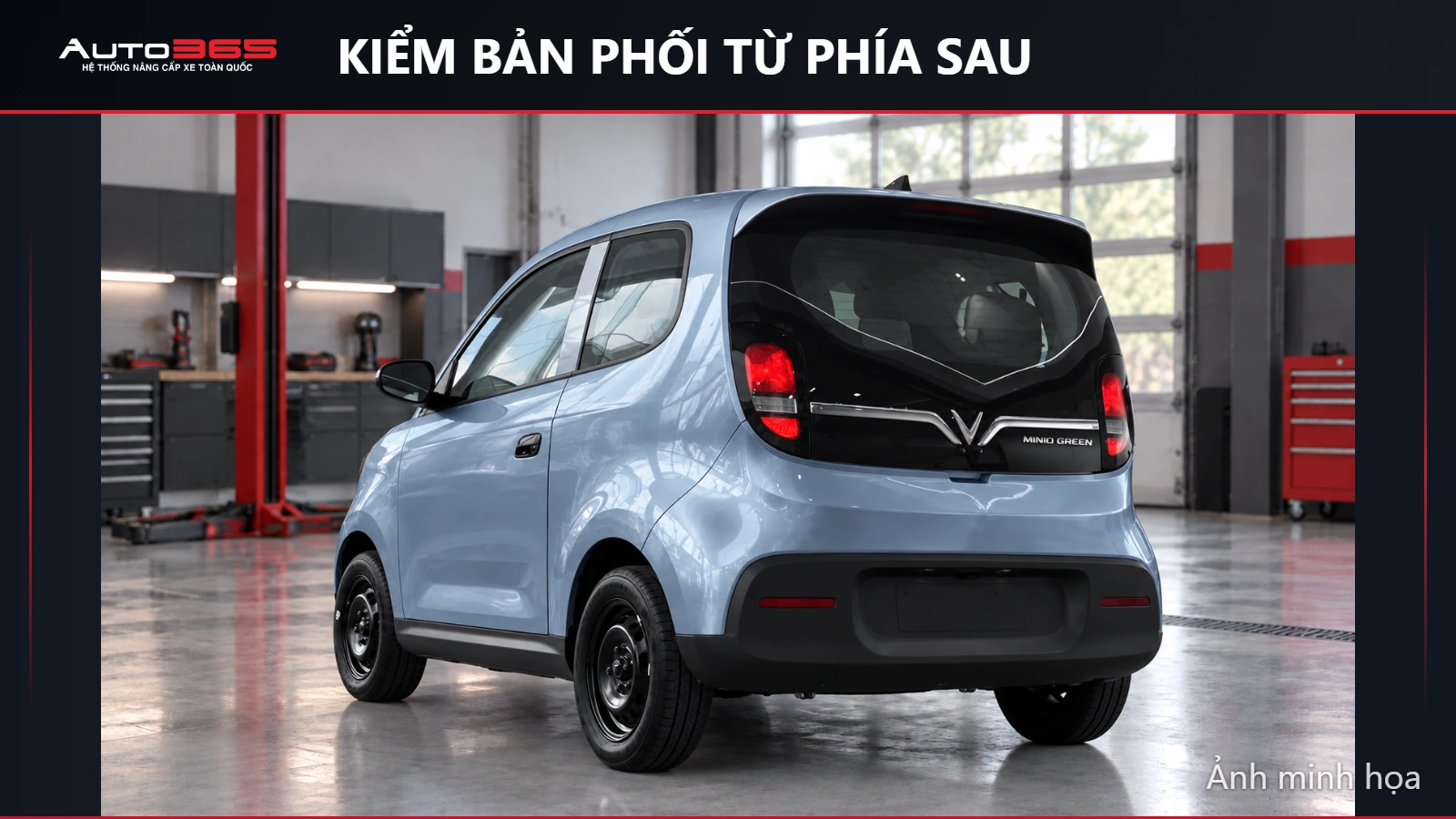 Hình minh họa mô phỏng kiểm bản phối từ phía sau — Minio Green