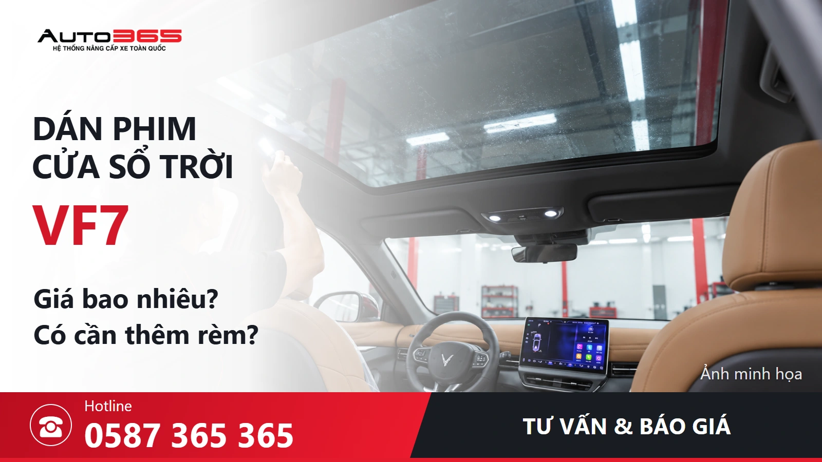 Dán phim cửa sổ trời VF7 giá bao nhiêu? Có cần thêm rèm?