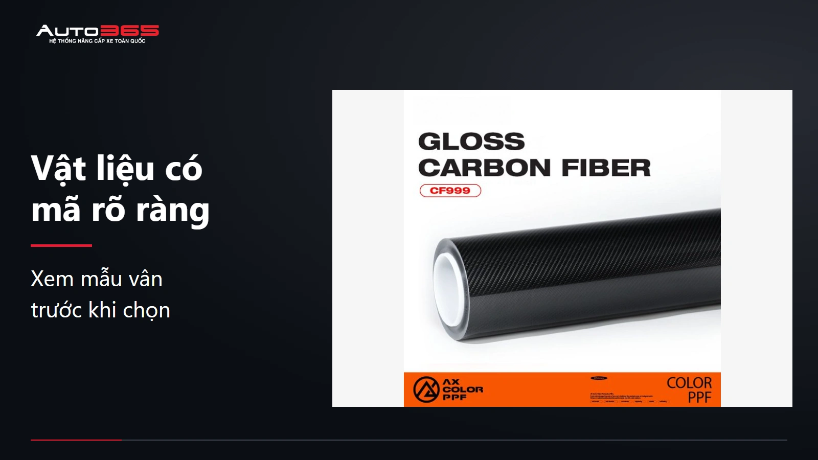 Ảnh mẫu vật liệu vân carbon tham khảo từ Auto365