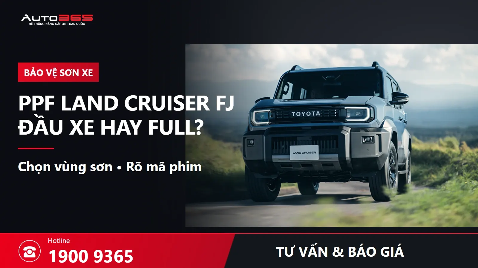 Visual tư vấn PPF Toyota Land Cruiser FJ với ảnh ngoại thất Toyota