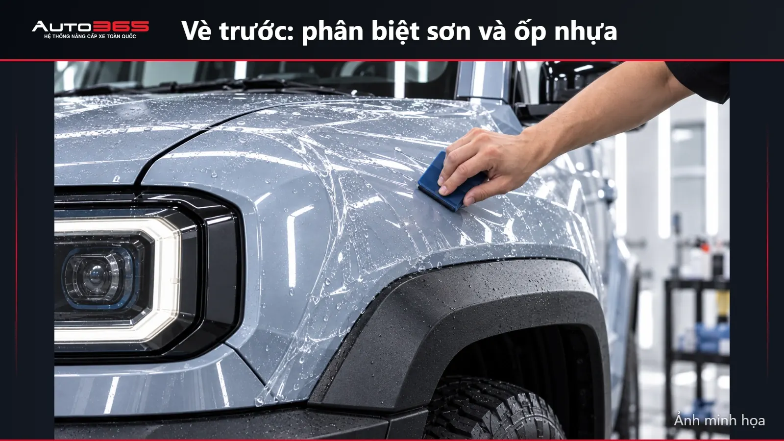 Ảnh minh họa dán PPF phần sơn vè trước FJ, giữ nguyên ốp nhựa đen